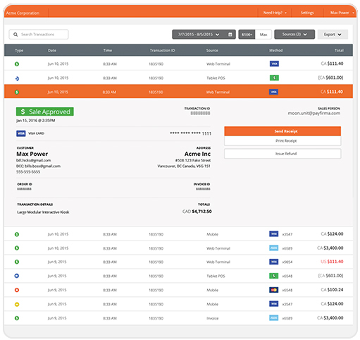 Track transactions